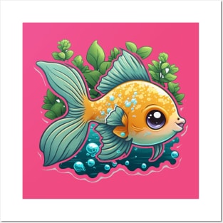 Cute Guppy Fish Posters and Art